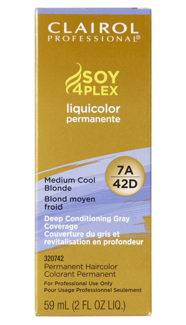 Clairol Professional Soy 4Plex Liquicolor Permanente – 7A Medium Cool Blonde – 2 oz - ANNS BEAUTY SUPPLY